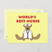 ベアワールド最高ののナースTシャツとギフト ポストカード (正面/裏面)