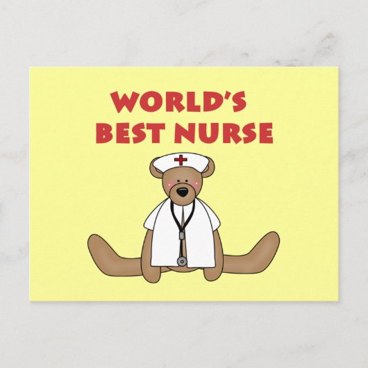 ベアワールド最高ののナースTシャツとギフト ポストカード (正面)