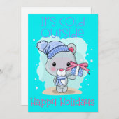 ベアーおもしろいそれが寒い外ハッピーホリデイズホリド シーズンカード (正面/裏面)