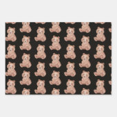 ベアーかわいい誕生日ラッピング紙シート – Teddy ラッピングペーパーシート (正面3)