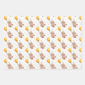 ベアーかわいい誕生日ラッピング紙シート – Teddy ラッピングペーパーシート (正面)