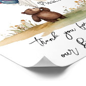 ベアーをテーマ男女兼用にした赤ちゃんシャワー ポスター (角)