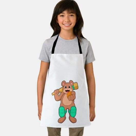 ベアーアットクリケットウィズクリケットこうもり エプロン (インサイチュ)