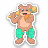 ベアーアットクリケットウィズクリケットこうもり シール (正面)