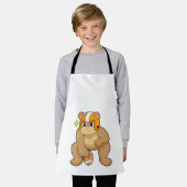 ベアーアットサッカースポーツ エプロン (着用した状態)