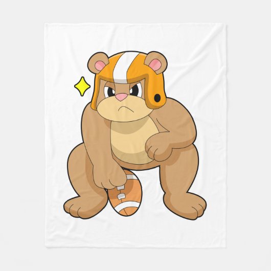 ベアーアットサッカースポーツ フリースブランケット (正面)