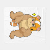 ベアーアットサッカースポーツ フリースブランケット (正面(横))