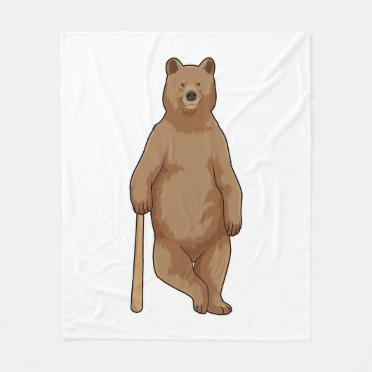 ベアーアットベースボールこうもり フリースブランケット (正面)