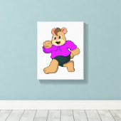 ベアーアットランニング キャンバスプリント (インサイチュ (ウッドフロア))