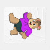 ベアーアットランニング フリースブランケット (正面(横))