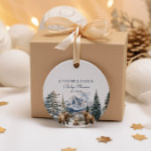 ベアーアドベンチャースノーマウンテンウィンターベビーシャワー フェイバータグ