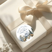 ベアーアドベンチャースノーマウンテンウィンターベビーシャワー ラウンドシール