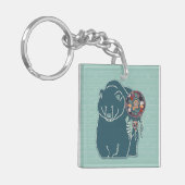 ベアーアニマルガイドティール(緑がかった色)グリーンハウス キーホルダー (正面左)