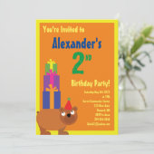 ベアーアニマルキッズバースデーパーティ招待状 招待状 (スタンド正面)