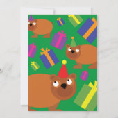 ベアーアニマルキッズバースデーパーティ招待状 招待状 (裏面)