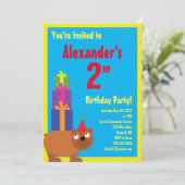 ベアーアニマルキッズバースデーパーティ招待状 招待状 (スタンド正面)