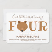 ベアーアニマルキッズフォー誕生日 招待状 (正面)