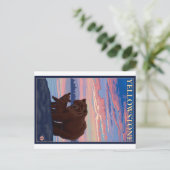 ベアーアンドクブ – イエローストーン国立公園 ポストカード (スタンド正面)