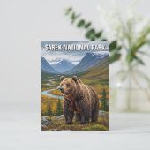 ベアーインサレク国立公園スウェーデン旅行 ポストカード (スタンド正面)