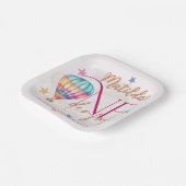 ベアーインザピンクバルーン7"正方形紙プレート ペーパープレート (傾斜あり)