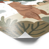 ベアーインザフォレストウォーターカラーカラープリント フォトプリント            (角)