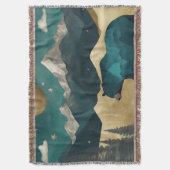 ベアーインザムーンライトインデザイン スローブランケット (正面縦)