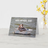 ベアーインディンギー誕生日 カード (黄色い花)