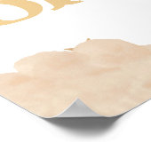 ベアーインバスケット金ゴールドベージュベビーシャワーへようこそ ポスター (角)