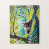 ベアーインフォレストグレードパステルチョークスケッチ ジグソーパズル (縦)