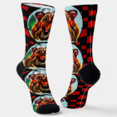 ベアーインフォレストツートーンコーヒーマグ木製ボックスサイン ソックス (傾斜あり)