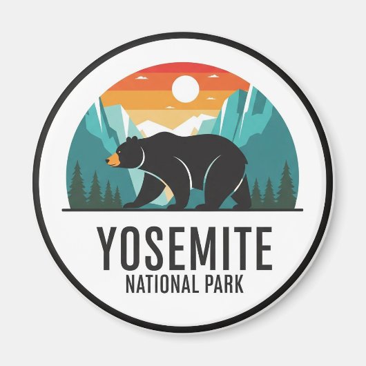 ベアーインヨセミテ国立公園ハーフドーム マグネット (正面)