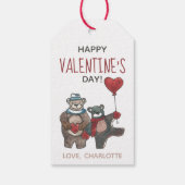 ベアーインラブウォーターお洒落カラーバレンタインデー ギフトタグ (裏面)