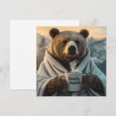 ベアーインローブにコーヒーマグを保持 シーズンカード (正面/裏面)