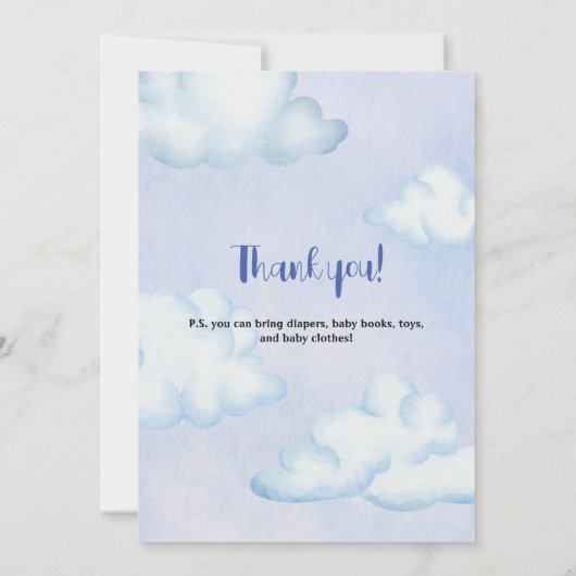 ベアーイン飛行機ベビーシャワー招待状 招待状 (裏面)