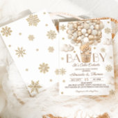 ベアーウィンタースノーフレーク&バルーン赤ちゃんシャワー 招待状