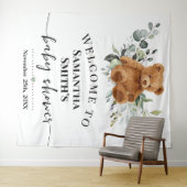 ベアーウェルカムベビーシャワーユーカリ緑 タペストリー (インサイチュ(横))