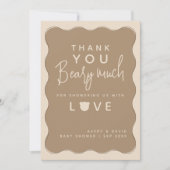 ベアーウェーブフレームハンドドローシンプルドベビーシャワー サンキューカード (正面)