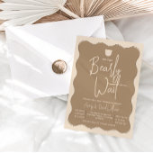 ベアーウェーブフレームハンドドローシンプルドベビーシャワー 招待状