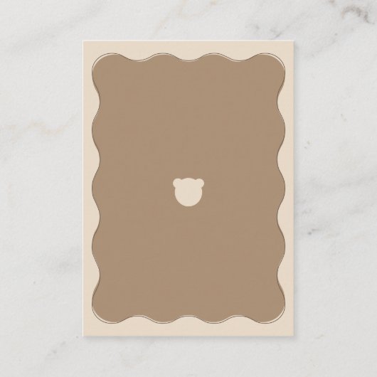 ベアーウェーブフレームブックリクエストシンプルベビーシャワー エンクロージャーカード (裏面)