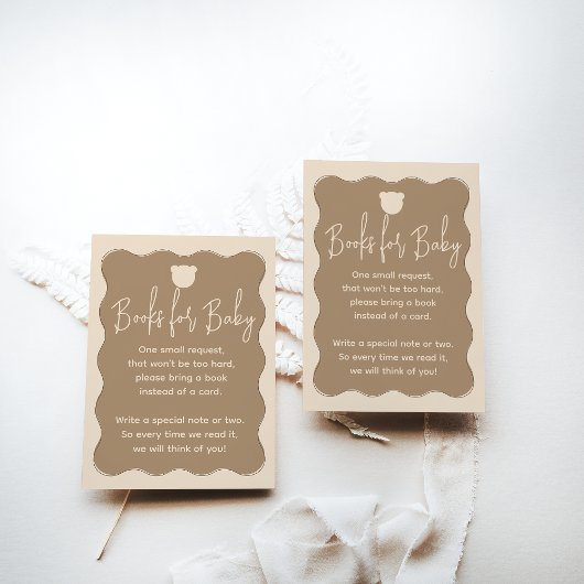 ベアーウェーブフレームブックリクエストシンプルベビーシャワー エンクロージャーカード