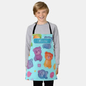 ベアーウォーターの色のパタカラフルーン エプロン (着用した状態)