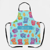 ベアーウォーターの色のパタカラフルーン エプロン (正面)