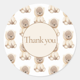 ベアーウォーター色シンプルベビーありがとう ラウンドシール