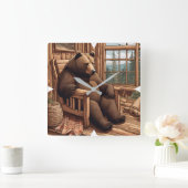 ベアーウォール時計 スクエア壁時計 (ホーム)