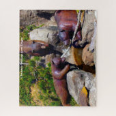 ベアーウッドカービングオレゴン。クリスマスの挨拶 ジグソーパズル (縦)