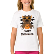 ベアーオレンジカボチャ黒こうもりハッピーハローウィン