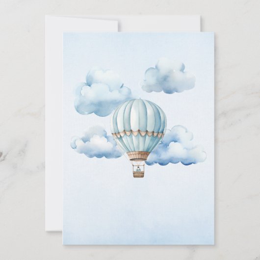 ベアーオンフライトブルーボーイズ誕生日 招待状 (裏面)