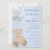 ベアーカッブボーイ赤ちゃんシャワー 招待状 (正面)