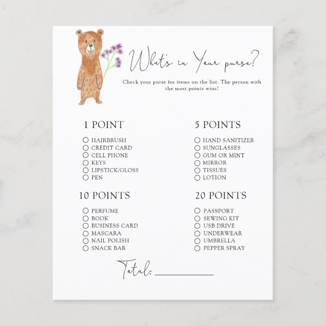 ベアーカブ – あなたの財布のゲームの中の何 (正面)