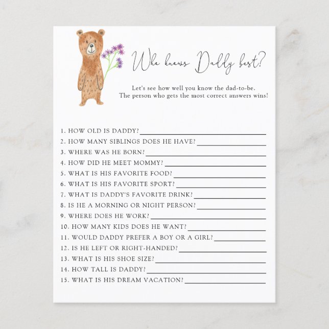 ベアーカブ – 誰がパパを知っ最高のている (正面)